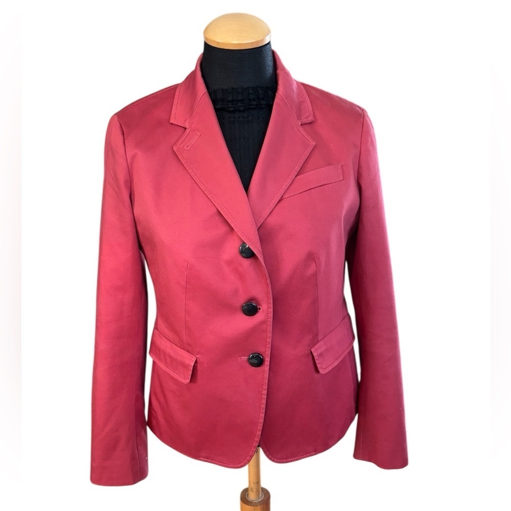 Talbots Jacket Pink Coral 3-Button Structured Blazer with Flap Pockets Size 6p